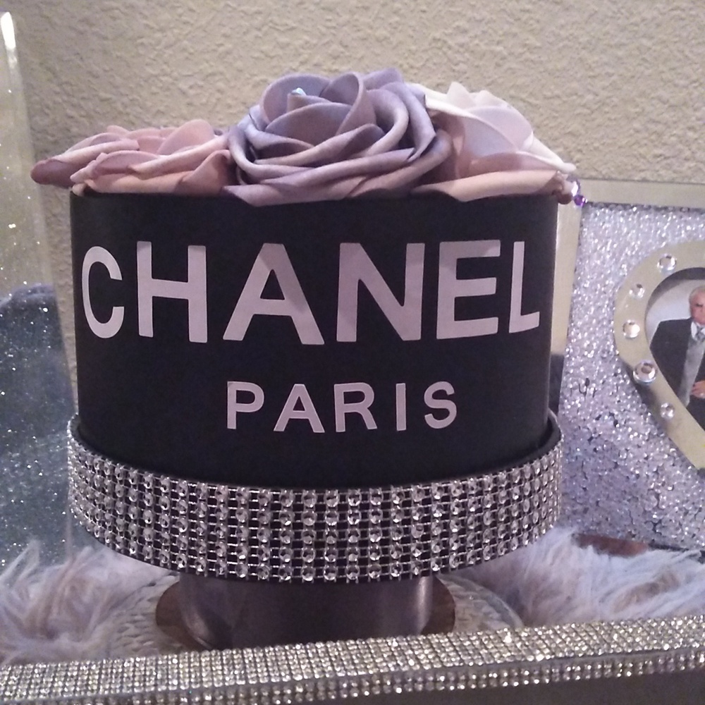 Chanel Inspired Hat Box "Bling" New